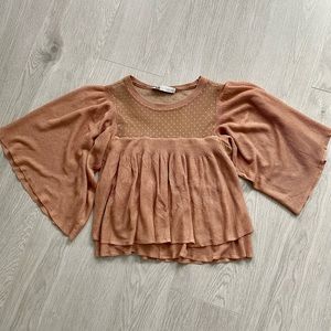 ZARA SHORT SLEEVE SWEATER FLOWY TOP